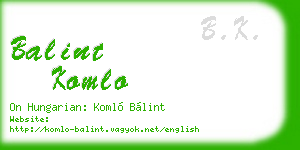 balint komlo business card