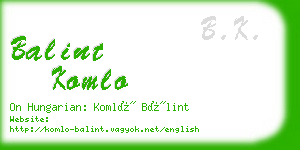 balint komlo business card